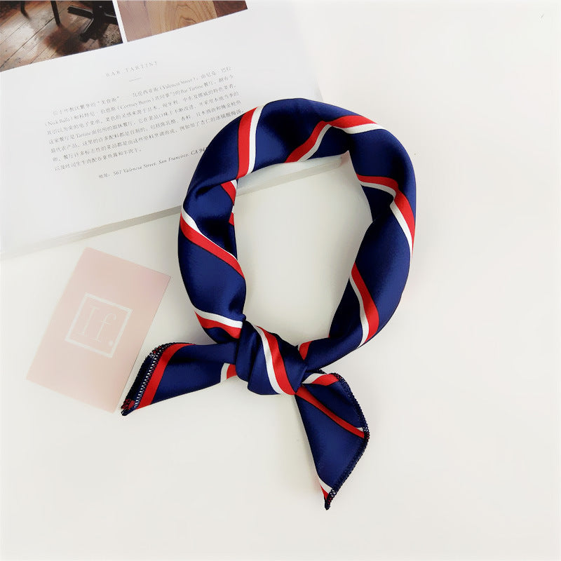 Women's Small Square Towel Silk Professional Stewardess Scarfs