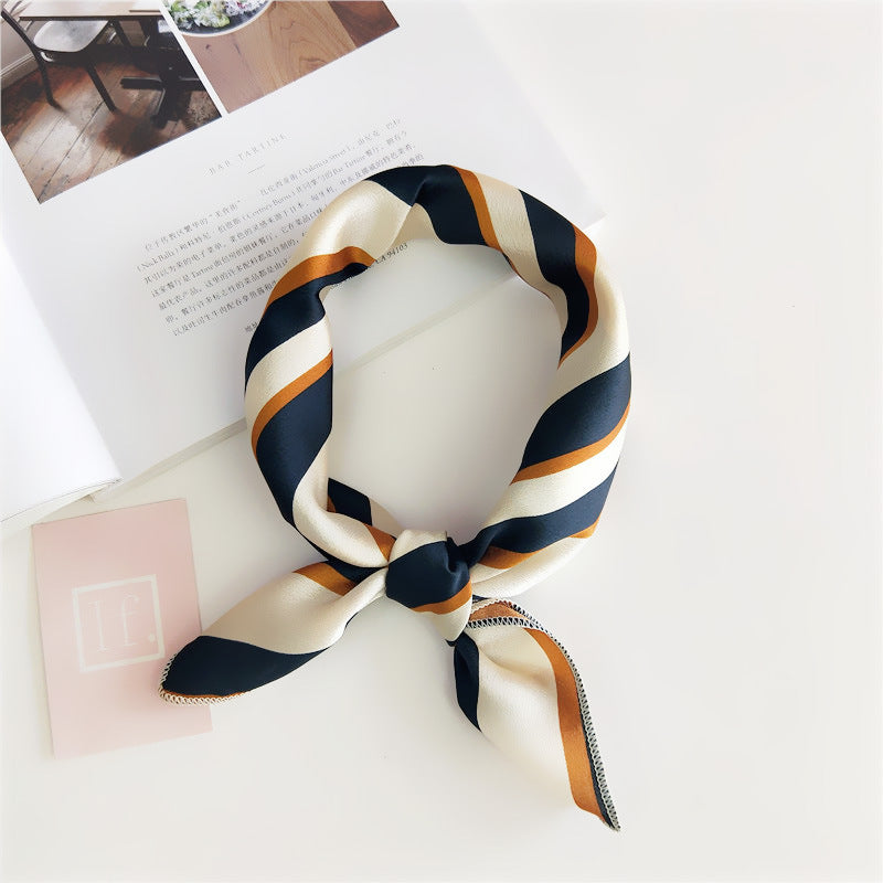 Women's Small Square Towel Silk Professional Stewardess Scarfs