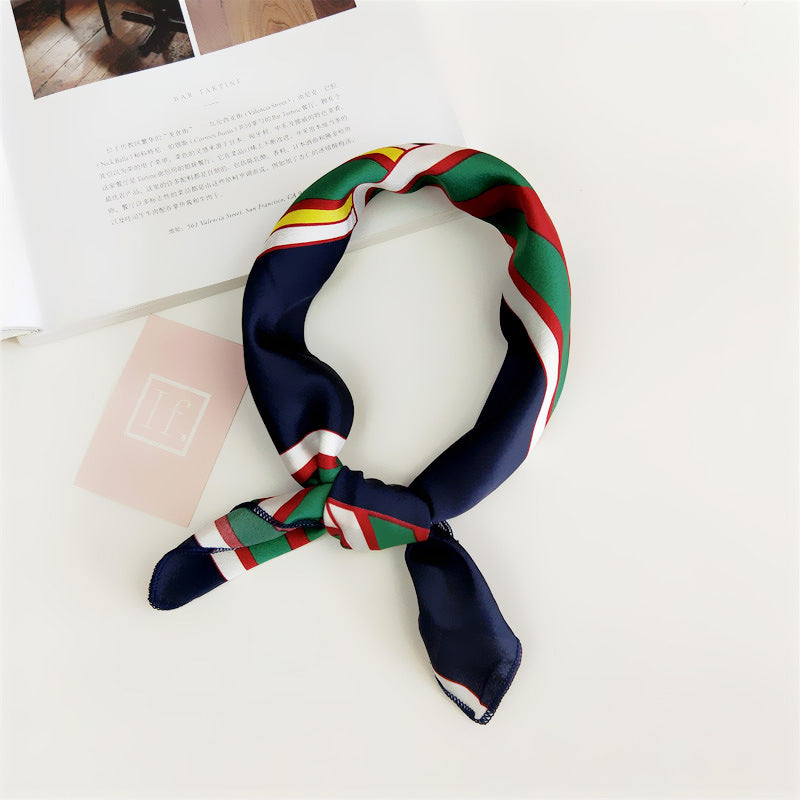 Women's Small Square Towel Silk Professional Stewardess Scarfs