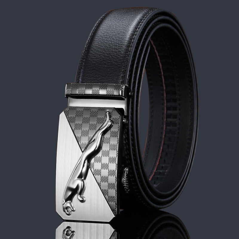 Men's Leather Buckle Pure Cowhide Business Boys Belts