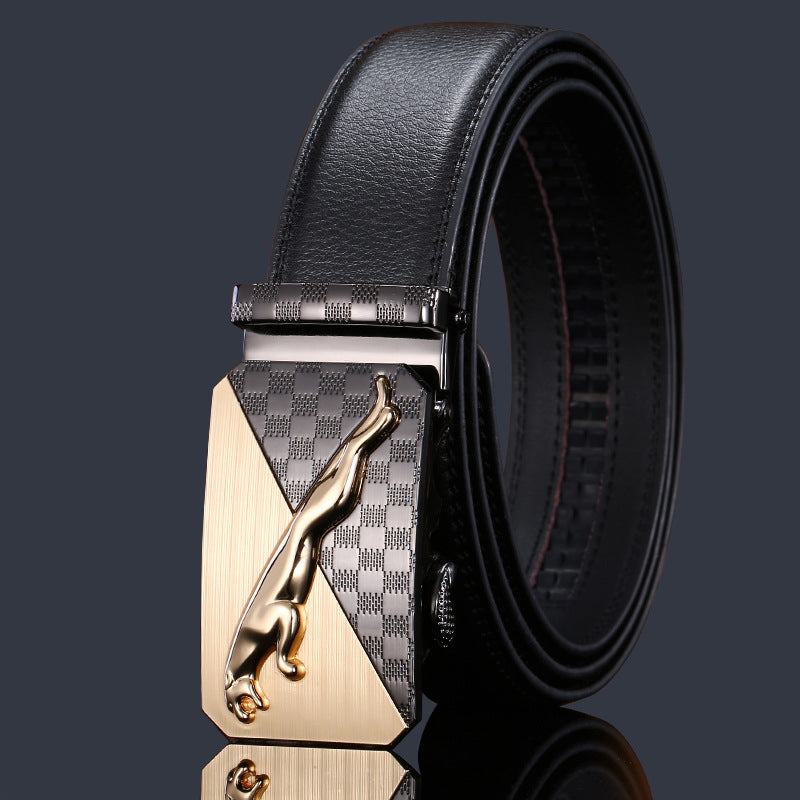 Men's Leather Buckle Pure Cowhide Business Boys Belts