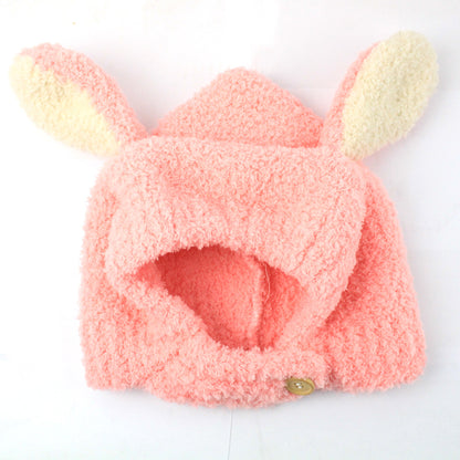 Winter Cartoon Knitted Plush Thickened Rabbit Kids' Headwear