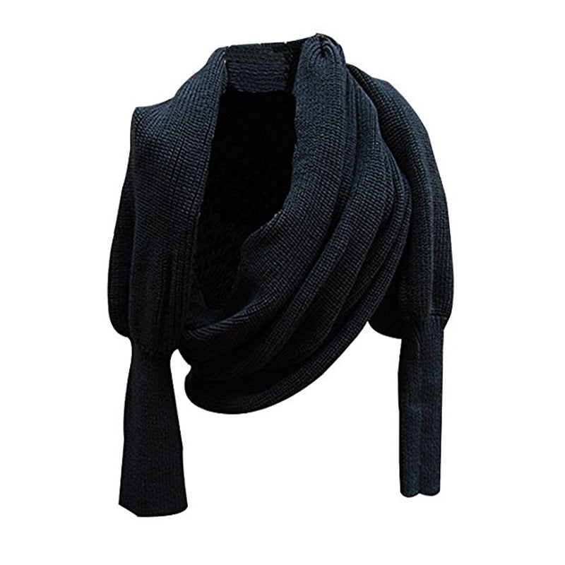 Women's Fashionable Knitted Warm Wool Shawl Monochrome Scarfs