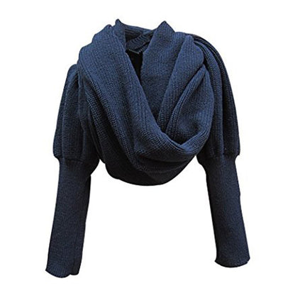 Women's Fashionable Knitted Warm Wool Shawl Monochrome Scarfs