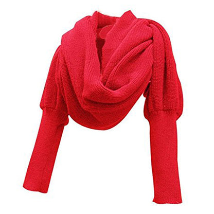 Women's Fashionable Knitted Warm Wool Shawl Monochrome Scarfs