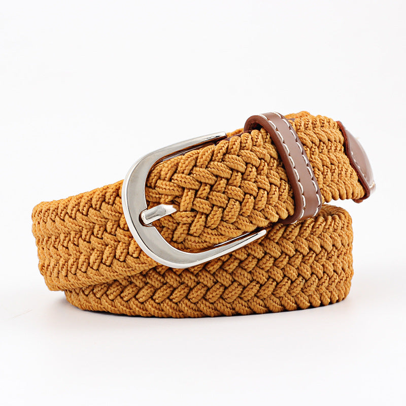 Pin Buckle Canvas Elastic Stretch Green Belts