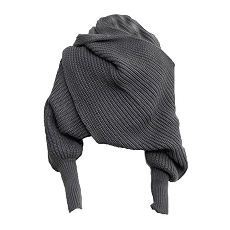 Women's Fashionable Knitted Warm Wool Shawl Monochrome Scarfs