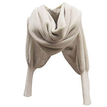 Women's Fashionable Knitted Warm Wool Shawl Monochrome Scarfs