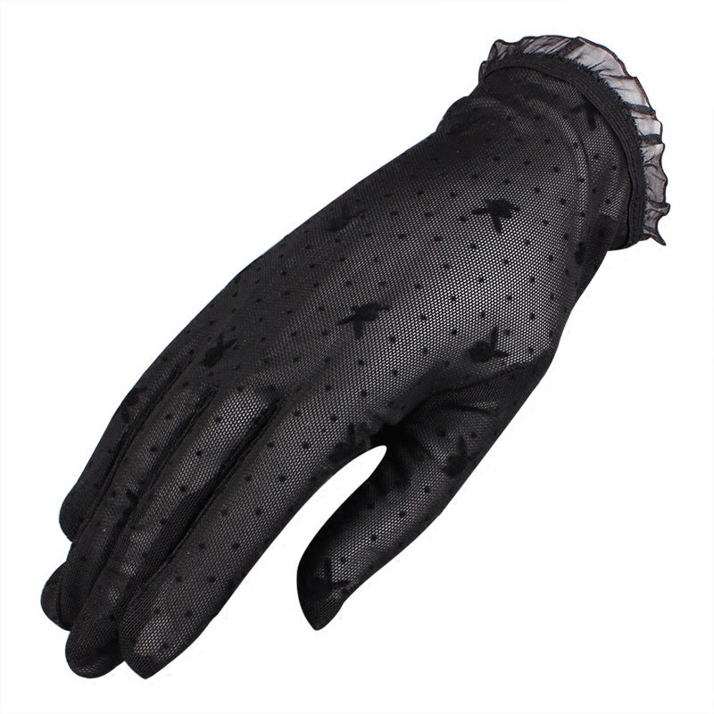 Women's Lace Elegant Sexy Short Summer Breathable Mesh Gloves