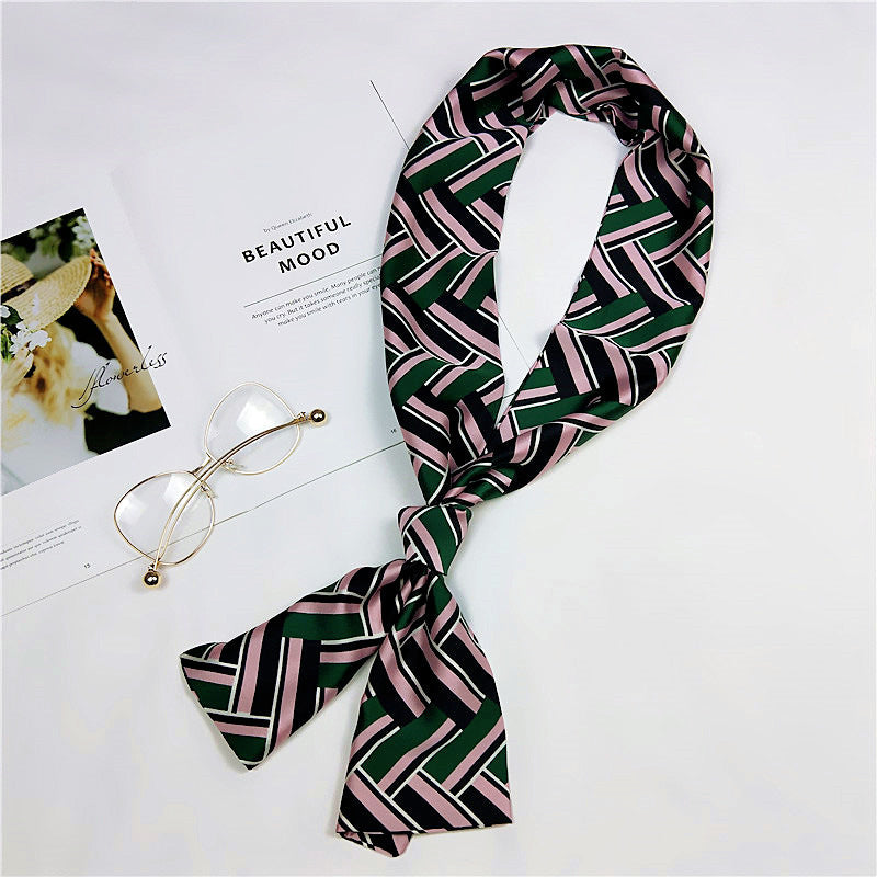 Women's Long Small Silk Autumn Summer Double-sided Versatile Scarfs