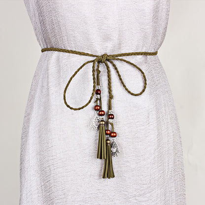 Style Hand-woven Waist Strap Skirt Accessories Tassel Belts