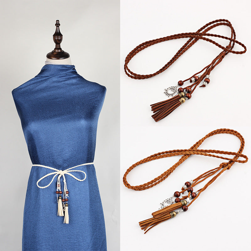 Style Hand-woven Waist Strap Skirt Accessories Tassel Belts