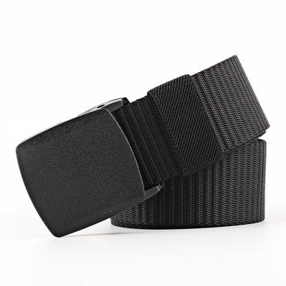 Women's & Men's Plastic Buckle Imitation Nylon Sports Canvas Wide Casual Belts