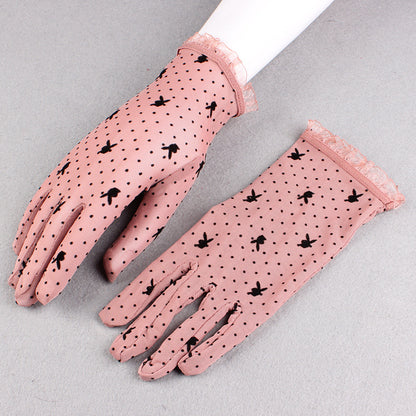 Women's Lace Elegant Sexy Short Summer Breathable Mesh Gloves