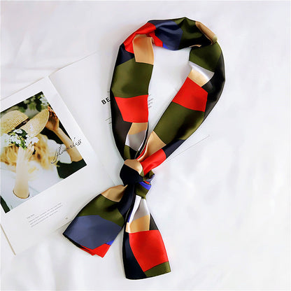 Women's Long Small Silk Autumn Summer Double-sided Versatile Scarfs