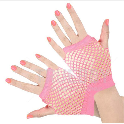 Wedding Party Half Finger Open Mesh Gloves