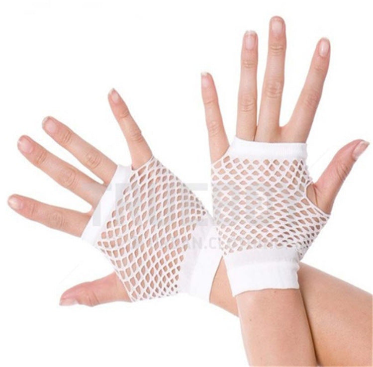 Wedding Party Half Finger Open Mesh Gloves