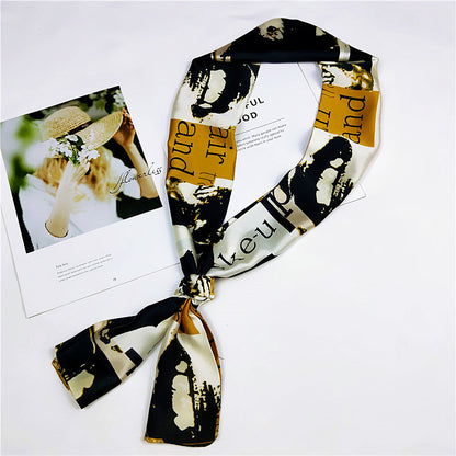 Women's Long Small Silk Autumn Summer Double-sided Versatile Scarfs