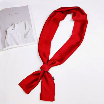 Women's Long Small Silk Autumn Summer Double-sided Versatile Scarfs