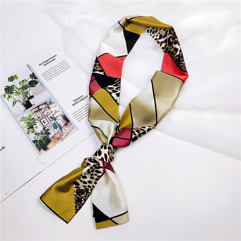 Women's Long Small Silk Autumn Summer Double-sided Versatile Scarfs