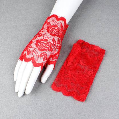 Finger Lace Sun Protection Summer Open Driving Gloves