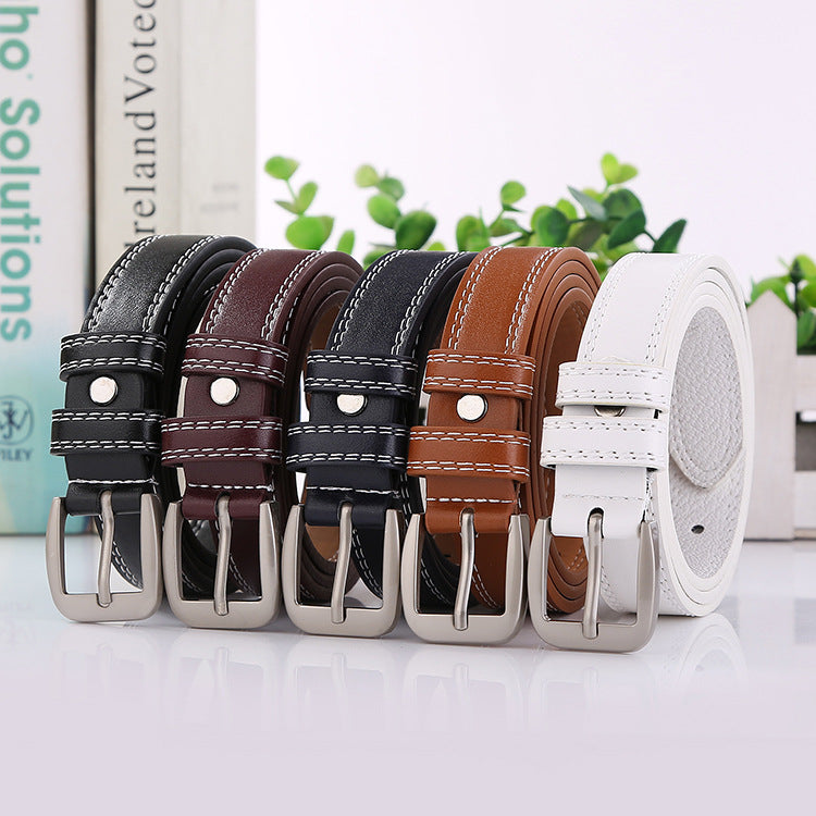 Women's Line Korean Style White Body Green Belts