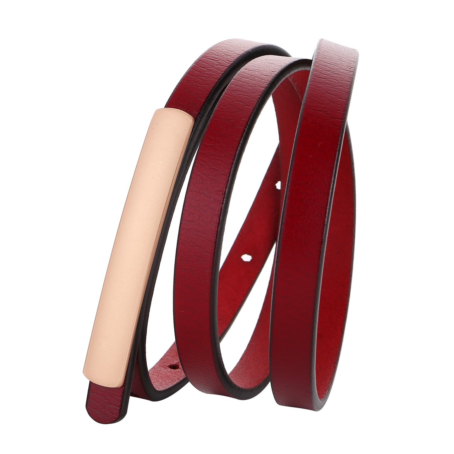 Women's Leather Thin Versatile Retro Cowhide Smooth Belts