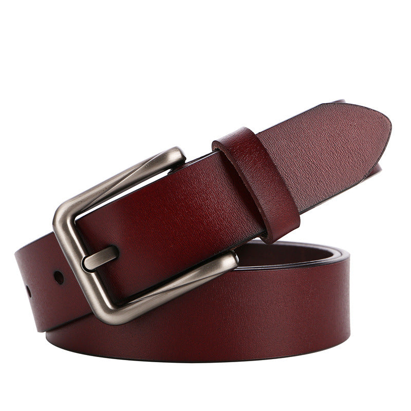 Women's Leather Pin Buckle Fashion Cowhide Pant Belts