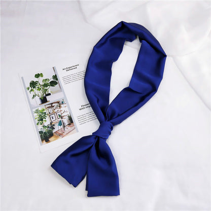 Women's Solid Color Long Small Silk Autumn Summer Scarfs