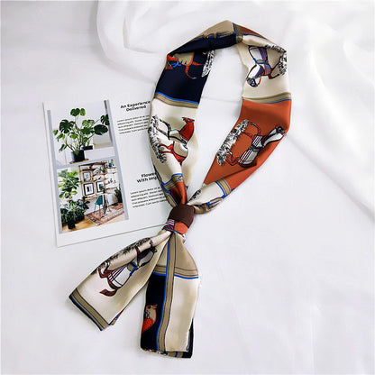 Women's Small Silk Korean Fashion Decorative Satin Scarfs