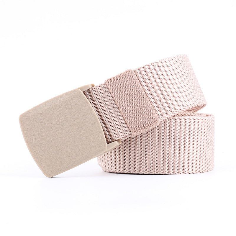 Women's & Men's Plastic Buckle Imitation Nylon Sports Canvas Wide Casual Belts