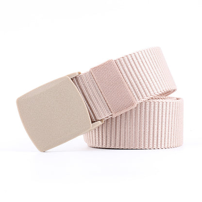 Women's & Men's Plastic Buckle Imitation Nylon Sports Canvas Wide Casual Belts