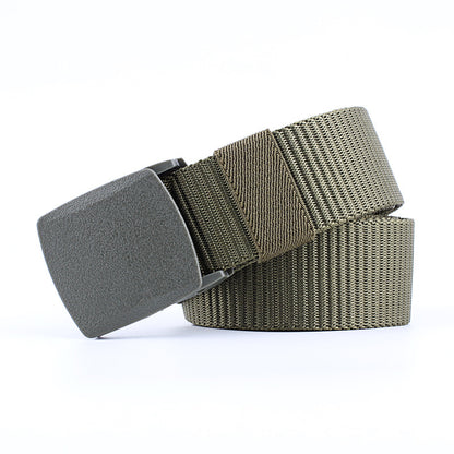 Women's & Men's Plastic Buckle Imitation Nylon Sports Canvas Wide Casual Belts