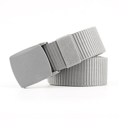 Women's & Men's Plastic Buckle Imitation Nylon Sports Canvas Wide Casual Belts