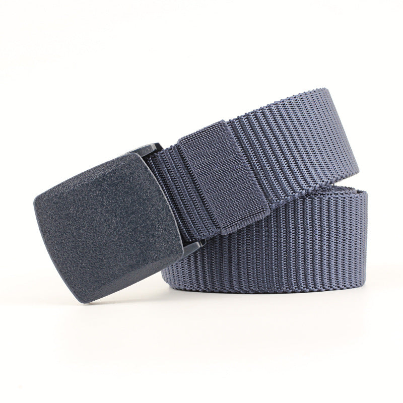 Women's & Men's Plastic Buckle Imitation Nylon Sports Canvas Wide Casual Belts