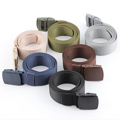 Women's & Men's Plastic Buckle Imitation Nylon Sports Canvas Wide Casual Belts