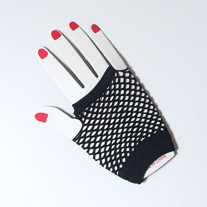 Short Fishnet Nightclub Sexy Stretch Punk Mesh Gloves