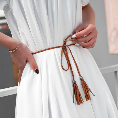 Women's Accessories Tassels Waist Chain Fine Woven Belts