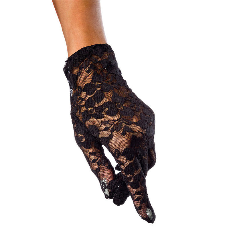 Women's Lace Short Bridal Wedding Outdoor Electric Gloves