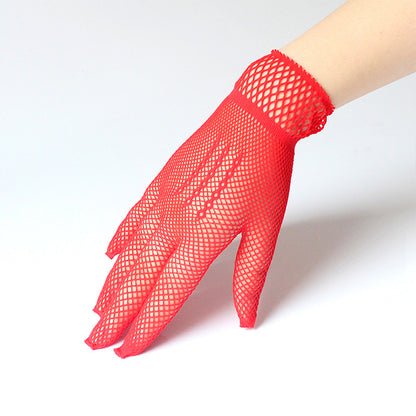 Fishnet Nightclub Sexy Mesh Short Bridal Wedding Summer Gloves