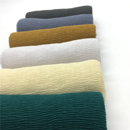 Women's Solid Color Cotton Linen Comfortable Crumpled Scarfs