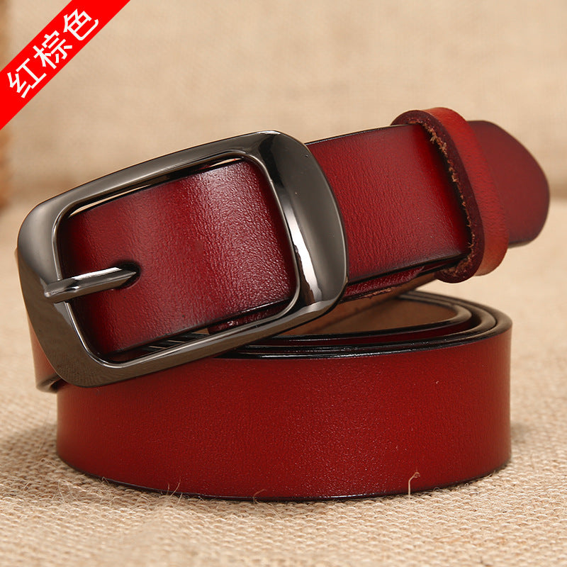 Women's Leather Pure Cowhide Pin Buckle Belts