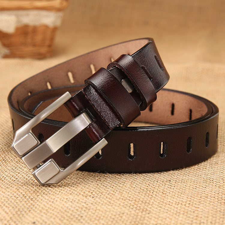 Women's Genuine Leather Retro Pin Buckle Cowhide Belts