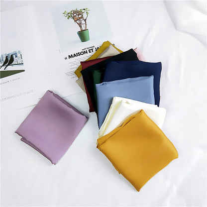 Women's Solid Color Small Square Towel Silk Scarfs