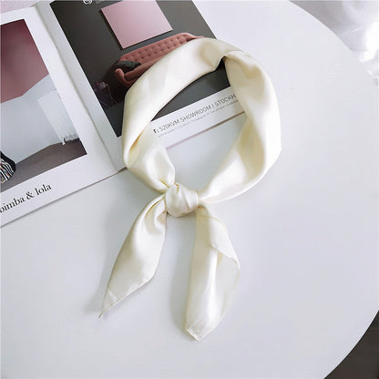 Women's Solid Color Small Square Towel Silk Scarfs