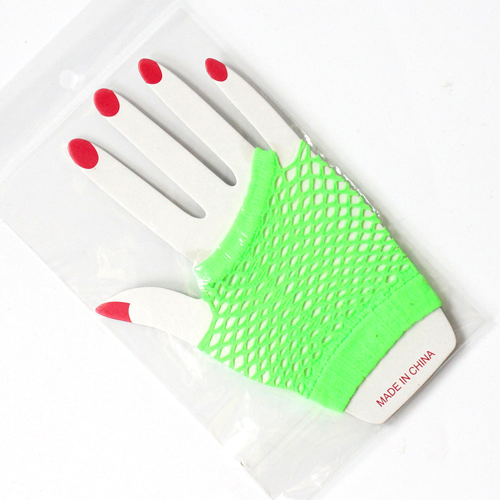 Short Fishnet Nightclub Sexy Stretch Punk Mesh Gloves