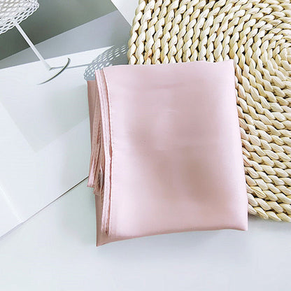 Women's Solid Color Small Square Towel Silk Scarfs