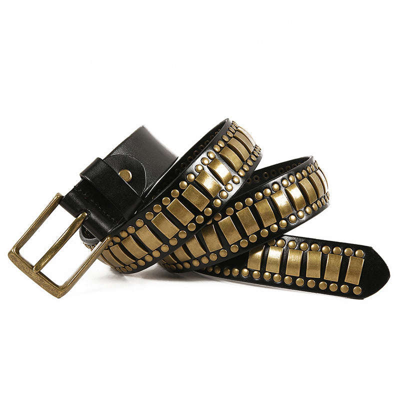 Women's & Men's First Layer Cowhide Neutral Pin Buckle Personality Belts