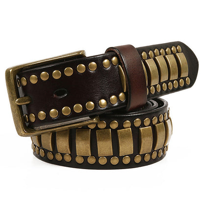 Women's & Men's First Layer Cowhide Neutral Pin Buckle Personality Belts