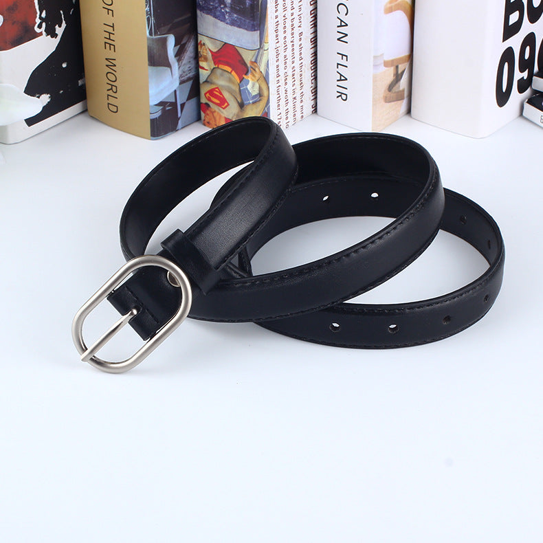 Women's Korean Simple Round Buckle Personality Pant Belts